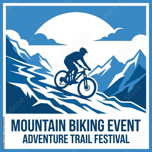 Mountain Biking Trail Festival Adventure Event Silhouette Graphic