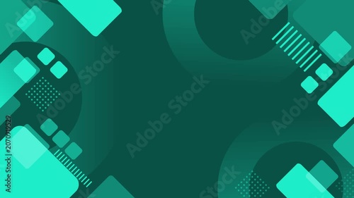 Abstract geometric background with vibrant overlapping circles and rounded squares animation