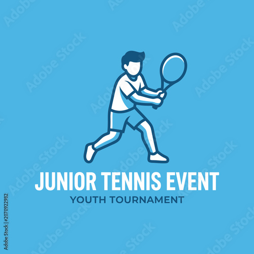 Junior Tennis Play Dynamic Youth Event Graphic Design Sport Tournament