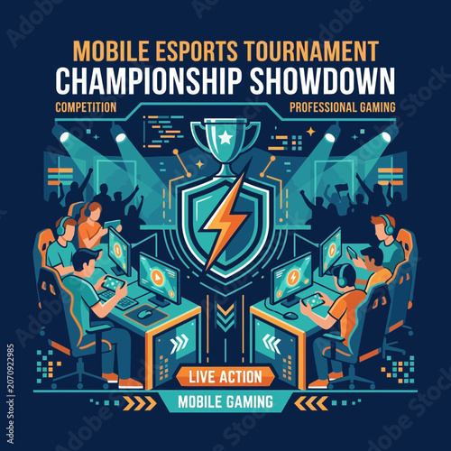 Mobile Esports Championship Tournament Showdown Professional Gaming Competition Live Action Gaming
