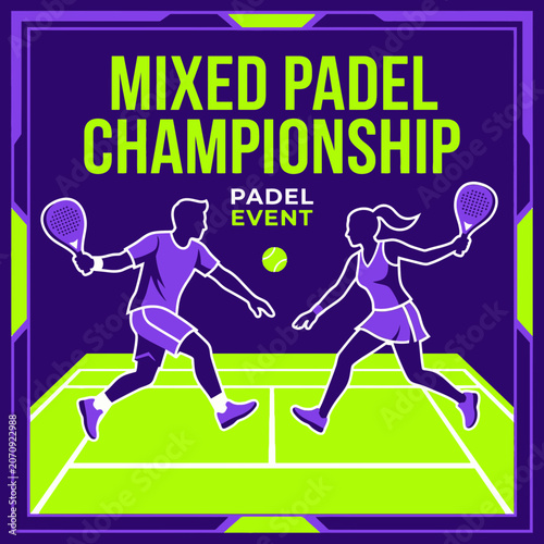 Mixed Padel Championship Event Graphic Design In Vibrant Colors