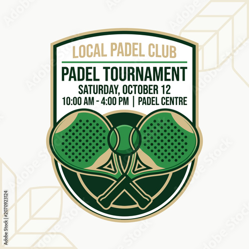 Local Padel Club Tournament Announcement Graphic Advertising Sports Event