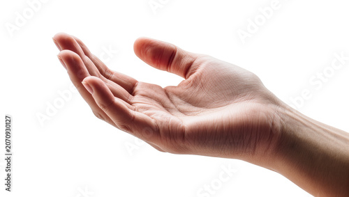 фотографія Isolated open hand reaching out, cupped in a gesture of giving, receiving, or ho