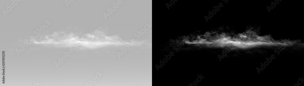 Obraz premium Smoke haze overlay realistic white smoke cloud isolated transparent fog mist vapor floating texture effect