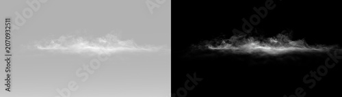 Fotografie Smoke haze overlay realistic white smoke cloud isolated transparent fog mist vap