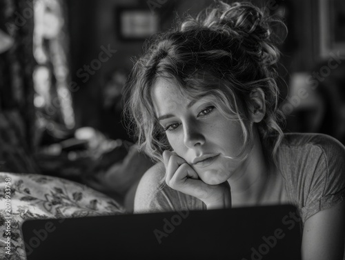 Woman using laptop