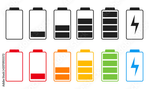 Konstfotografi Charging battery icon set