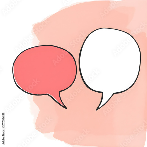 Hand drawn speech buble. Speech bubbles talk bubbles. AI generated image, ai