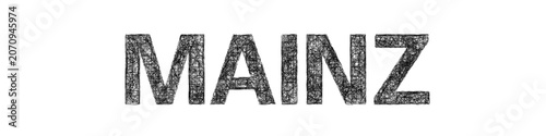 Foto Sketch black and white Mainz text design element