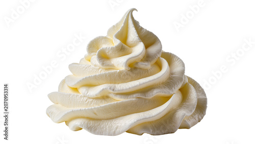 Cuadro en lienzo Isolated delicious creamy whipped cream swirl dollop a perfect topping for sweet
