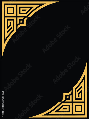 Frame Engraving Design with Ornate Corner Elements
