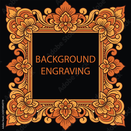 Ornate Square Frame with Floral Motifs