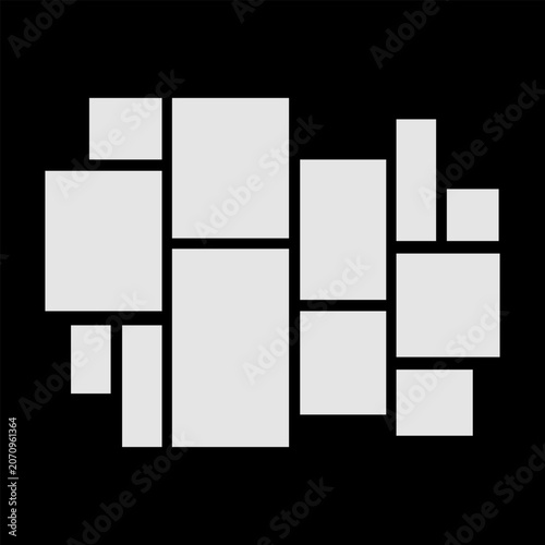 Pictures or photos frame collage. comics page grid layout abstract photo frames and digital photo wall template