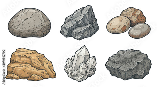 фотографія Collection of various rock types displayed.