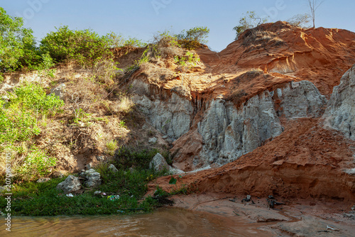 Red sandstone formations, canyon at Fairy stream, Mui Ne, VietNam,Asia