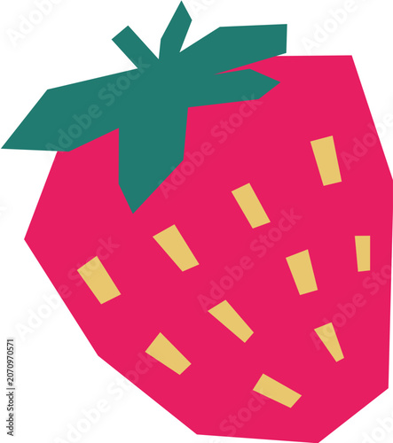 Cute papercur strawberry illustration