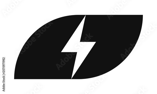 Rounded Rectangle Leaf Lightning Bolt Icon