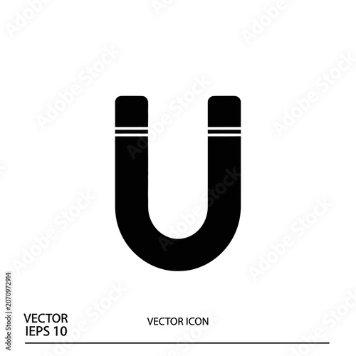 Black U shaped magnet icon.