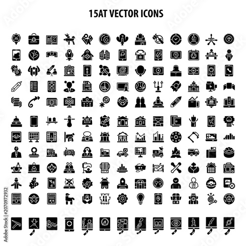 Black vector icons on white background.