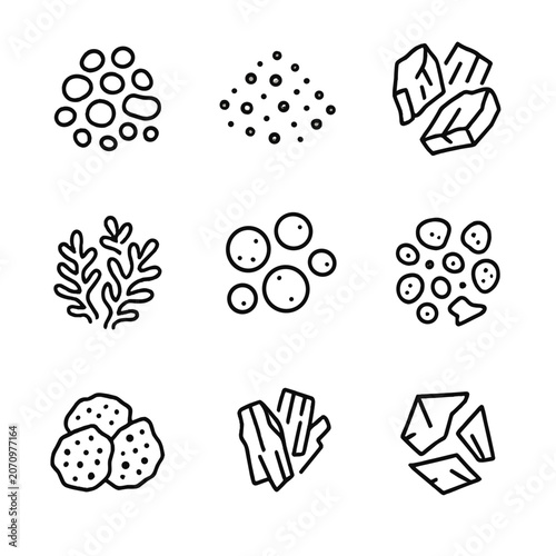 Glass vector perlite terrarium lava icon clay icons materials sphagnum chunks sand