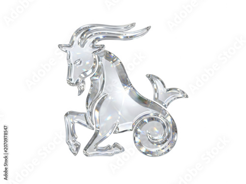 Crystal Capricorn Zodiac Sign On Transparent Background