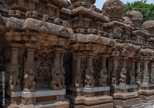 The Kailasanatha Temple in Kanchipuram, Tamil Nadu, South India is an ancient and one of the most impressive architectural monuments.