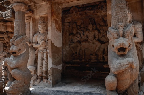 The Kailasanatha Temple in Kanchipuram, Tamil Nadu, South India is an ancient and one of the most impressive architectural monuments.