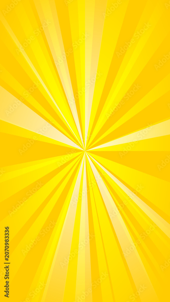 Fototapeta premium Bright yellow sunburst background with radial rays for comic and pop art design.