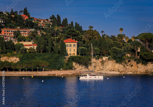 Luxury villas above Mediterranean Sea in Saint Jean Cap Ferrat, South of France