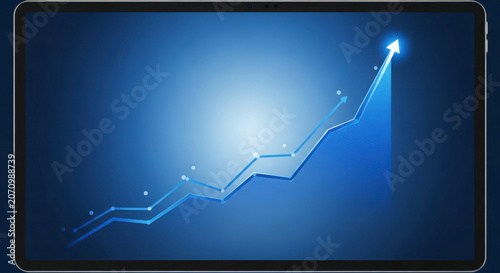 Rising Growth Trend in Futuristic Digital Finance Background