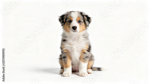 Fluffy tricolor puppy

