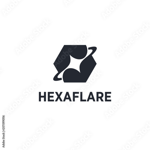 Flare Icon or Logo with Hexagon