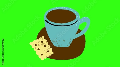 Coffee and biscuit serving animation 