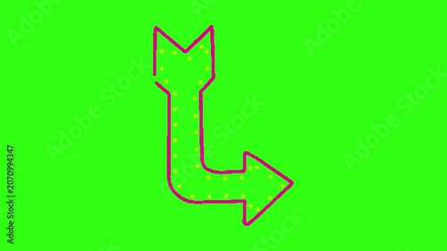 Turn left arrow sign blinking animation 