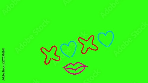 Xoxo cute design symbol animation