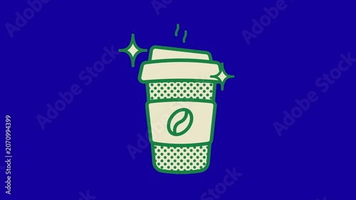 takeaway coffee with bouncing effect animation 