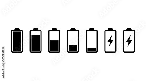 Low Battery Icon Sequence in Line of Batteries