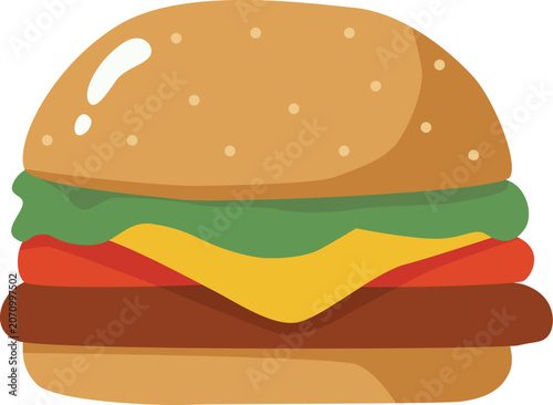Classic Hamburger With Cheese And Lettuce