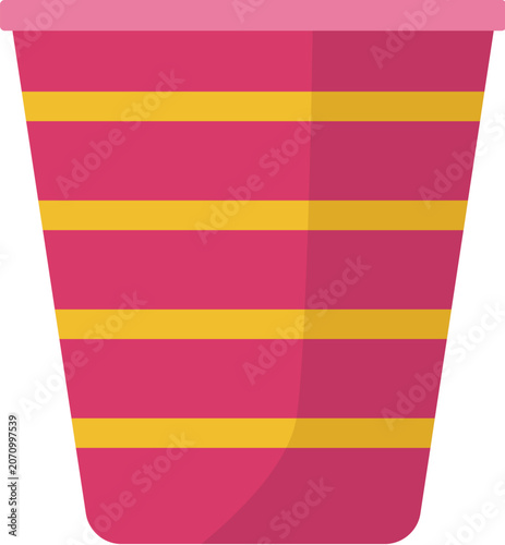 Pink And Yellow Striped Paper Cup