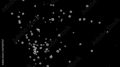 Rising bubbles on black screen background. rising underwater bubbles motion graphics, suited for subtle underwater effect, slow rising air bubbles, floating in 2d animated cartoon animation, 4k video