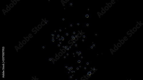 Flying bubbles animation black screen background. rising underwater bubbles motion graphics, suited for subtle underwater effect, slow rising air bubbles, floating in 2d animated cartoon animation, 4k