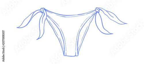 Konstfotografi bikini bottom icon blue hand drawn sketch element