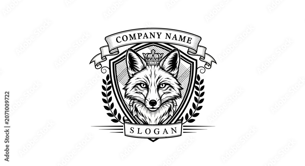 Obraz premium Elegant Logo Design Featuring A Wolves Head