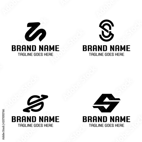 Initial letter S. Logo design set collection