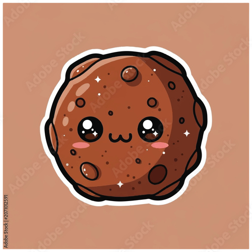 Bild auf Leinwand Cute Chocolate Chip Cookie Character.