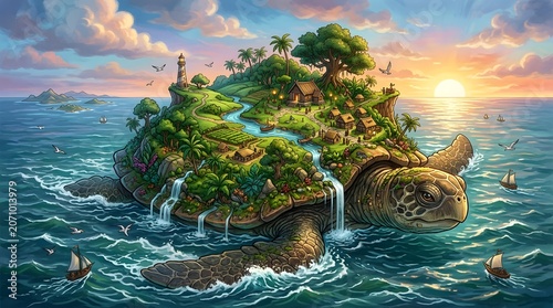 Giant Turtle Island Paradise.