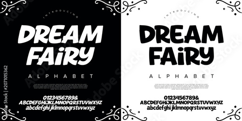Tableau sur toile DREAM FAIRY whimsical bold script typography alphabet preview soft playful casua