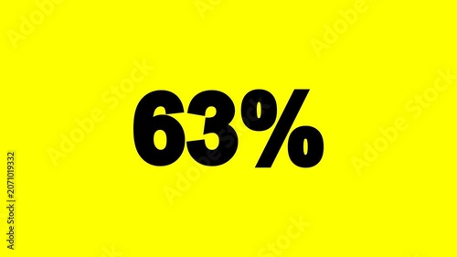 Animated Percentage Counter from 0 to 100% on A Yellow Background