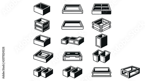 Tableau sur toile IconaStudio presents a minimalist flat vector illustration of rectangular frame