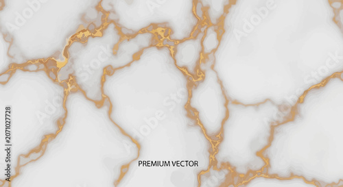 Elegant White Marble Background with Luxury Gold Veins Texture